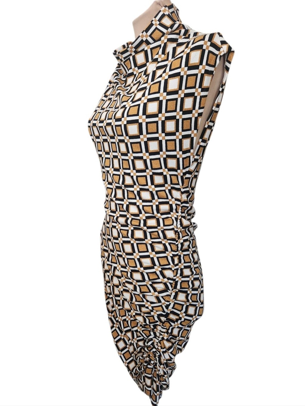 ANTHROPOLOGIE Maya Cowl Neck Geometric Print Pencil Dress - Size M - Picture 7 of 16